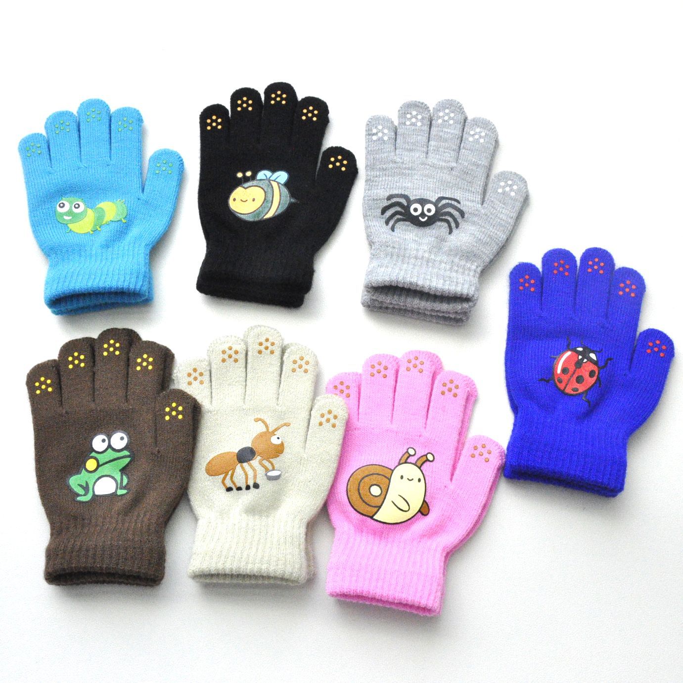 Kids Outdoor Gloves - Children Knitted Warm Gloves For 5-12Y