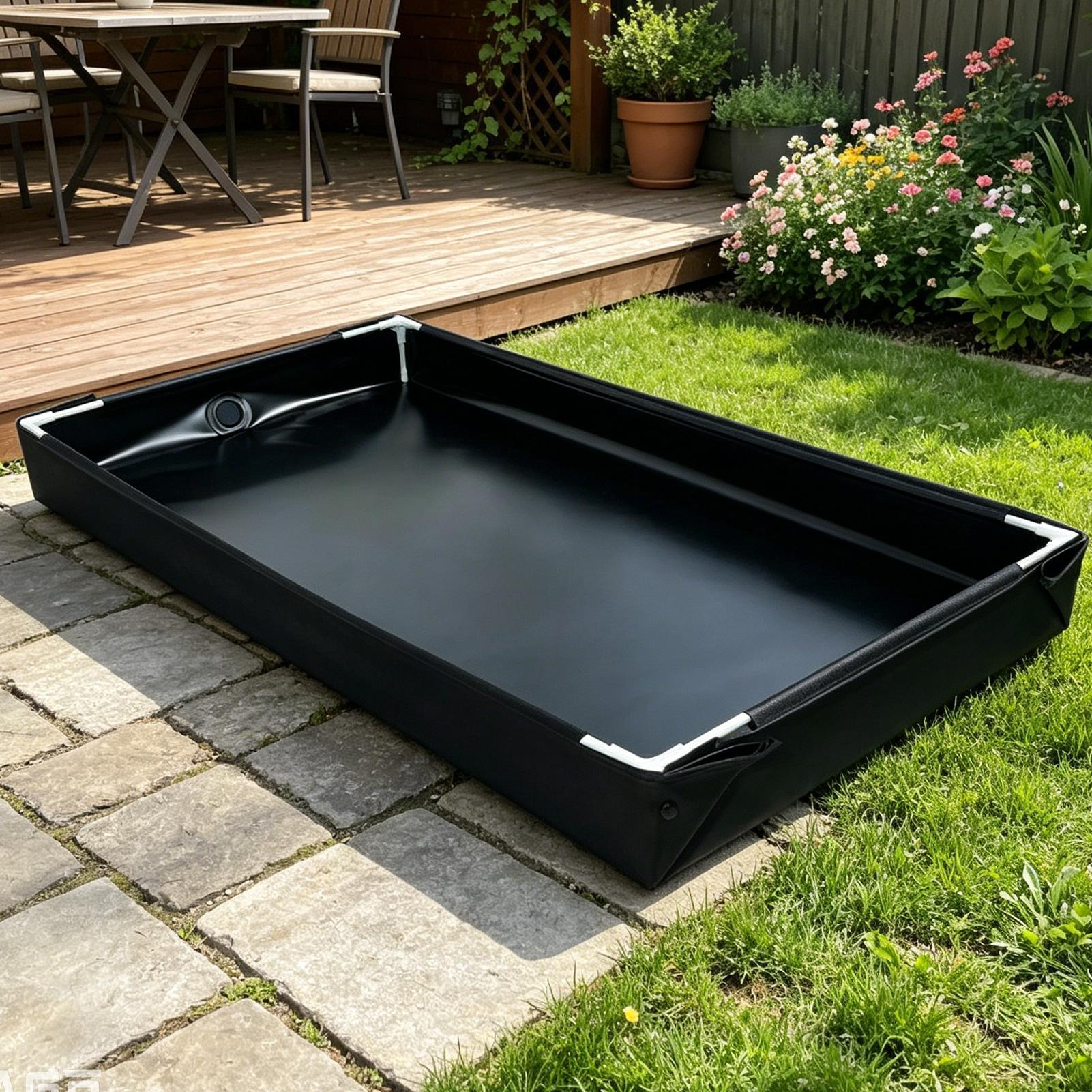 Kids Outdoor Tent - Portable Shower Pan with Drain Hose