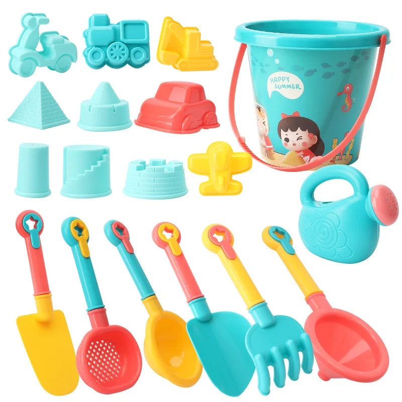 Kids Outdoor Water Play - 18PCS Beach Toy Set Bucket Seaside