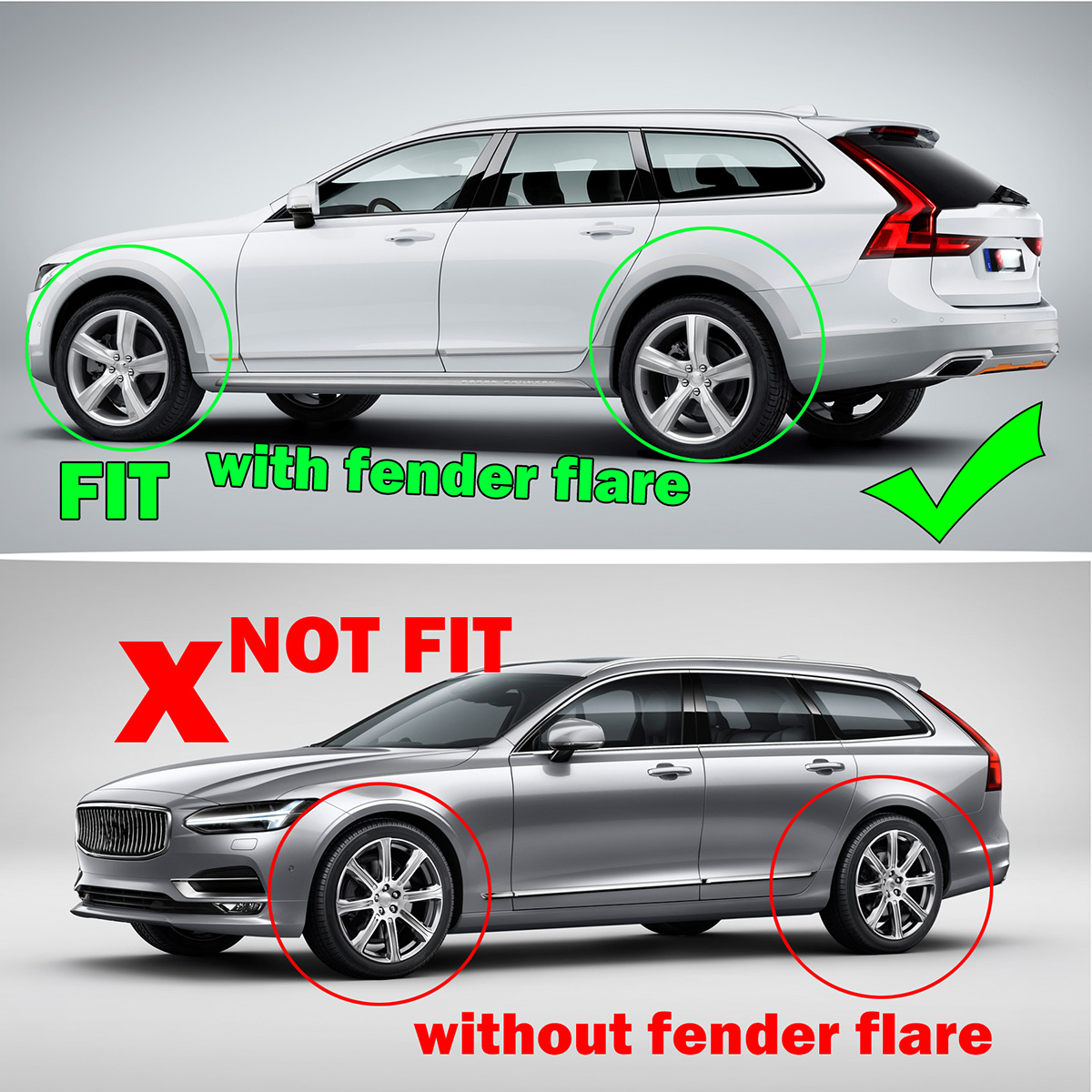 Muddy Puddle Suit - Set Mud Flaps For Volvo V90