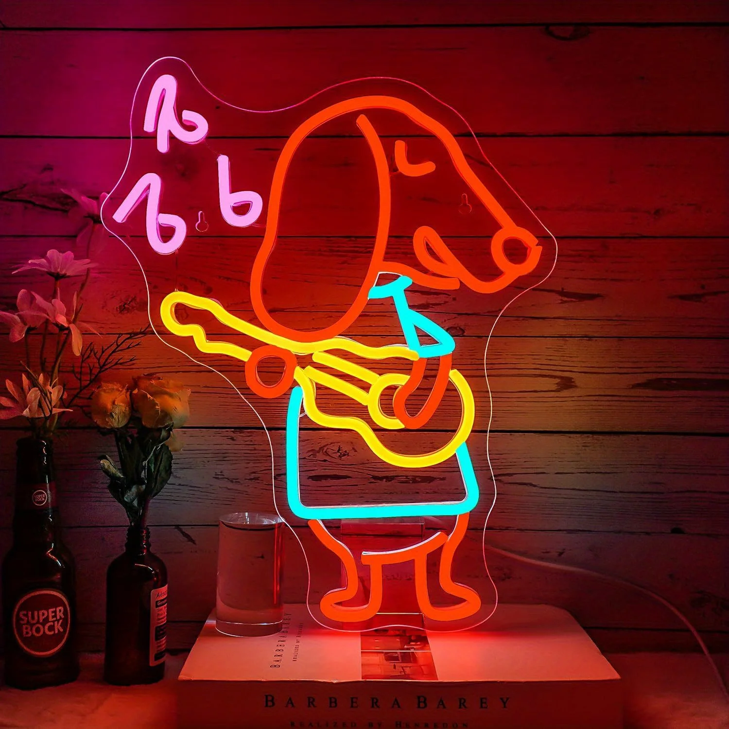 Dab Dog Neon Sign Wearing Cap  - Kids Outdoor Birthday Party Ideas recension och pris
