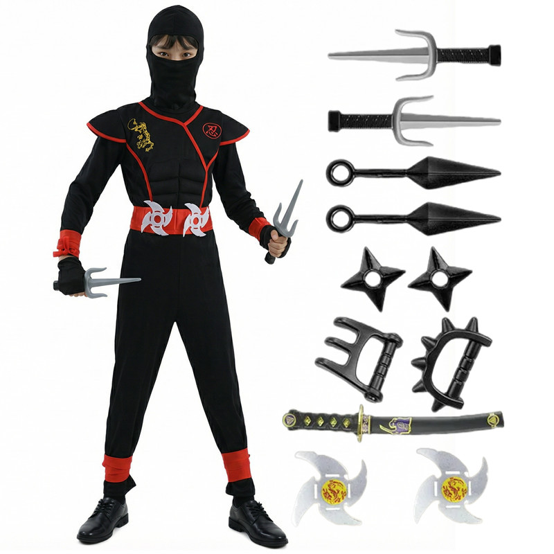 Black and Blue Ninja Costume f - Kids Outdoor Ninja Warrior Course recension och pris