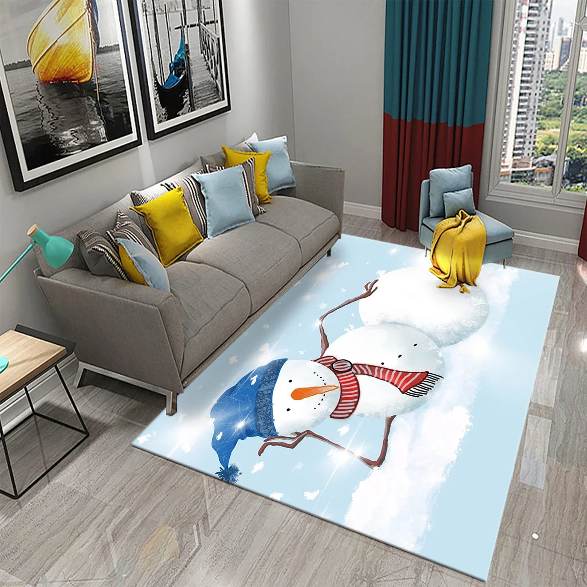 Lovely Cartoon Snowman Carpet  - Kids Outdoor Yoga recension och pris