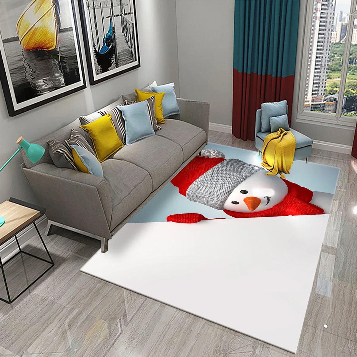 Lovely Cartoon Snowman Carpet  - Kids Outdoor Yoga recension och pris
