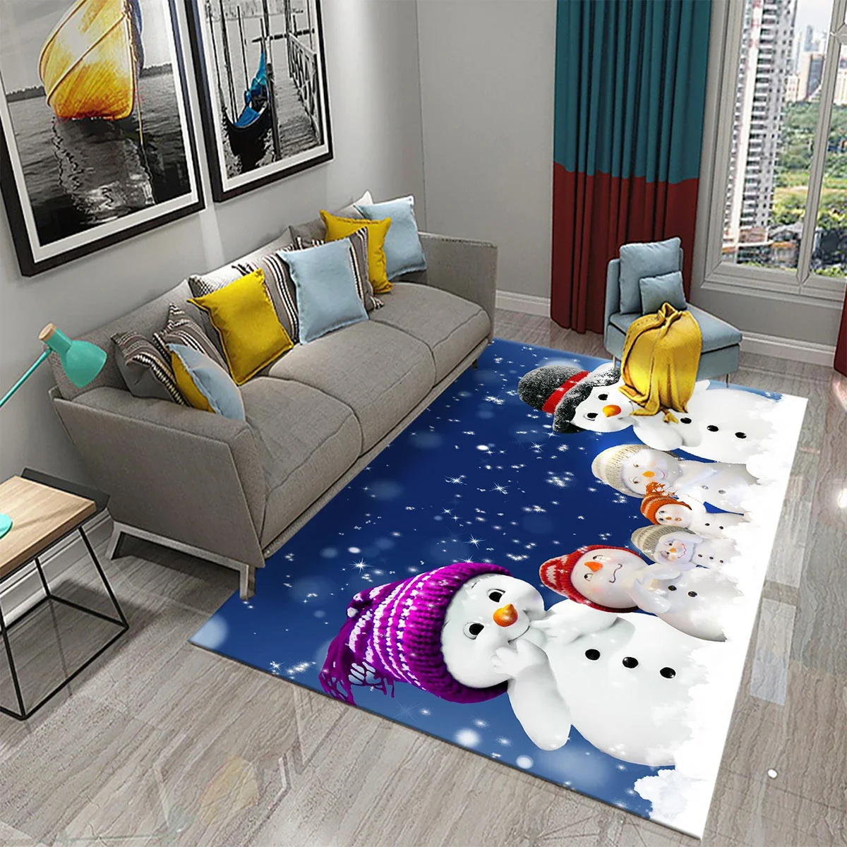 Lovely Cartoon Snowman Carpet  - Kids Outdoor Yoga recension och pris
