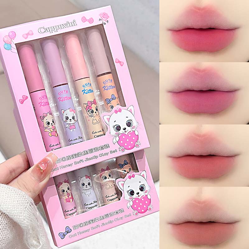 4-Pack Pink Cat Mist Lip Mud S - Muddy Puddle Suit recension och pris