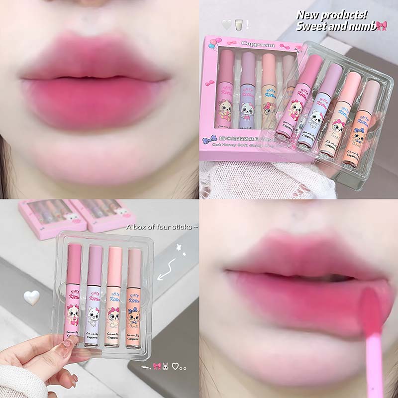 4-Pack Pink Cat Mist Lip Mud S - Muddy Puddle Suit recension och pris