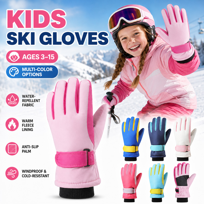Kids Winter Ski Gloves Waterpr - Kids Outdoor Gloves recension och pris