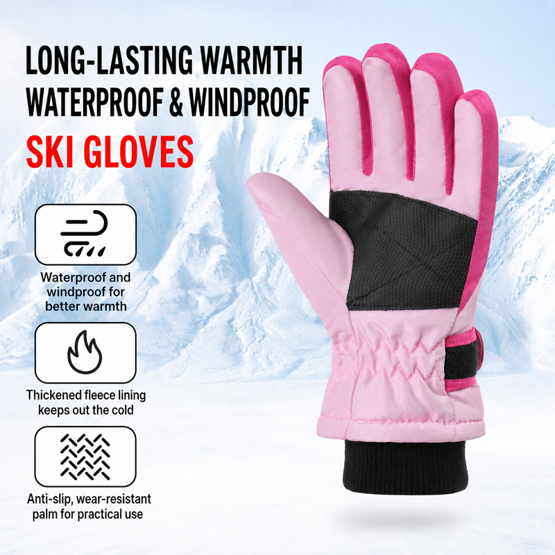 Kids Winter Ski Gloves Waterpr - Kids Outdoor Gloves recension och pris