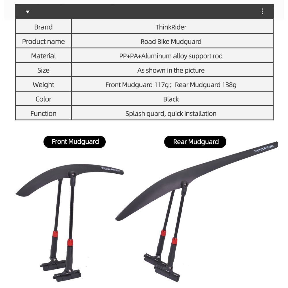 ThinkRider Road Cycling Fender - Muddy Puddle Suit recension och pris