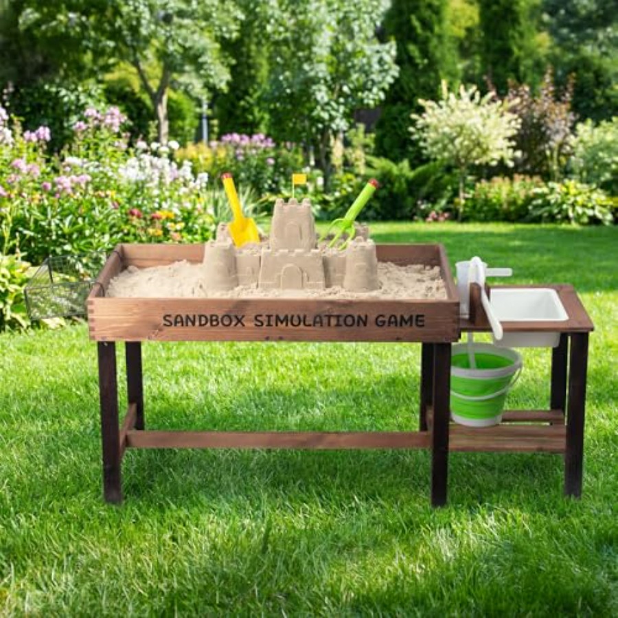 Outdoor wooden sand table for  - Kids Outdoor Sensory Table recension och pris